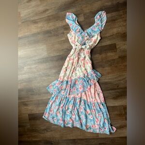 Red Dress Boutique Floral Maxi Dress - Blue and Pink